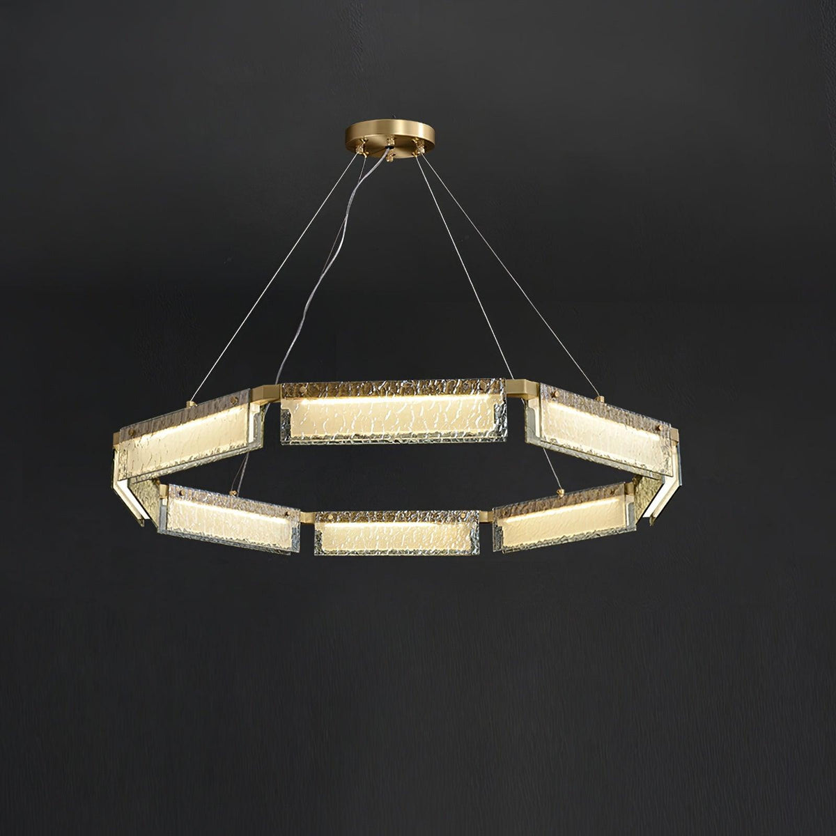 Hexa Luxury Glass LED Chandelier