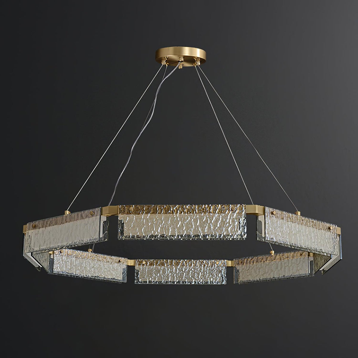 Hexa Luxury Glass LED Chandelier