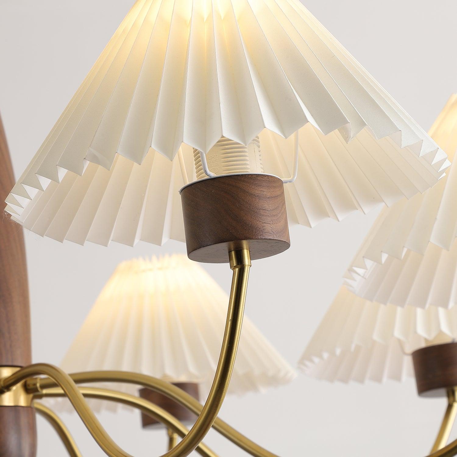 Rinalira Chandelier Walnut Brass Elegant