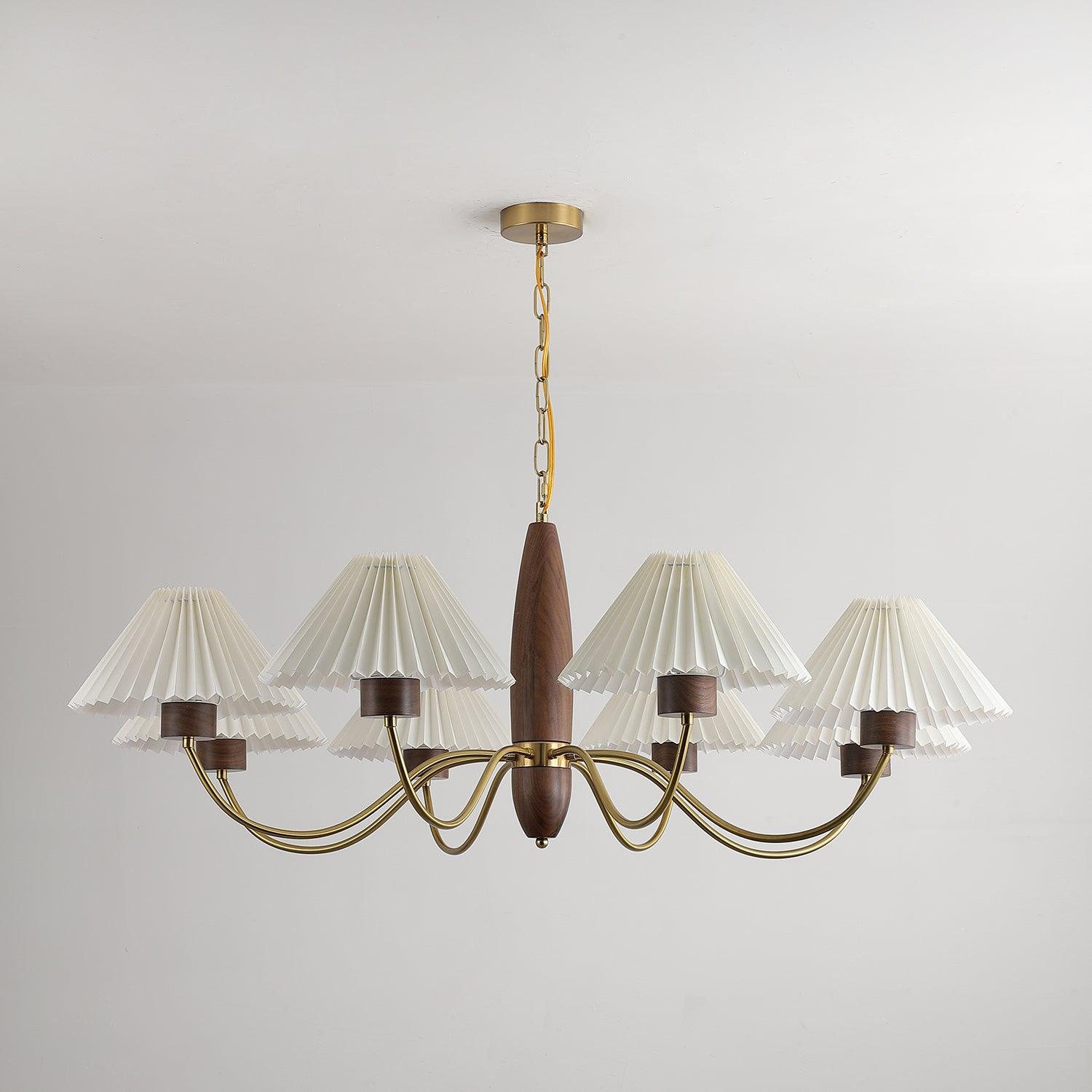 Rinalira Chandelier Walnut Brass Elegant