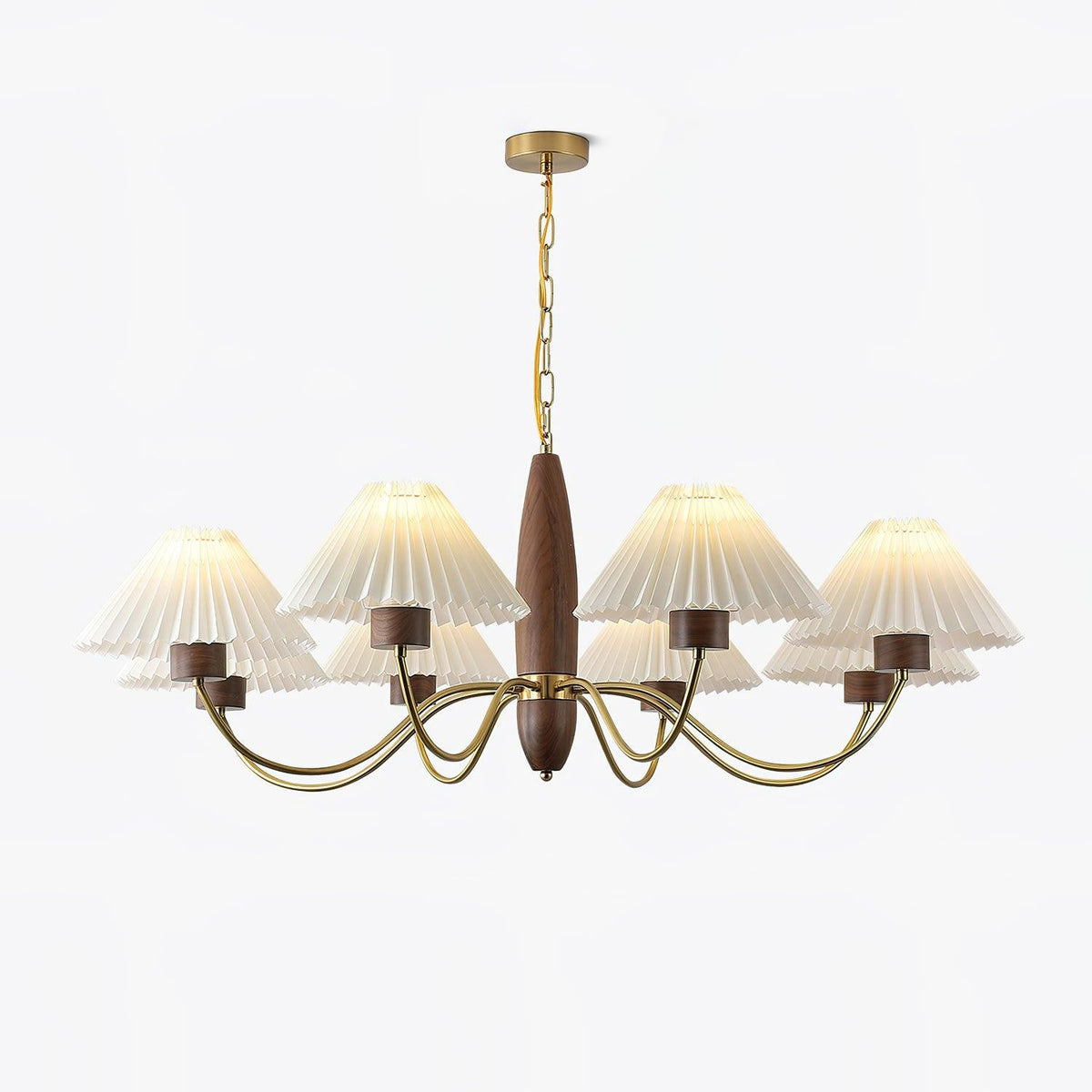Rinalira Chandelier Walnut Brass Elegant