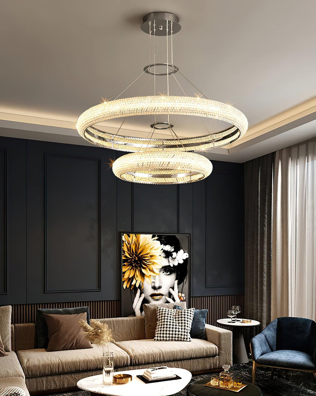 Vazorora Modern Minimalist Ring Crystal Chandelier
