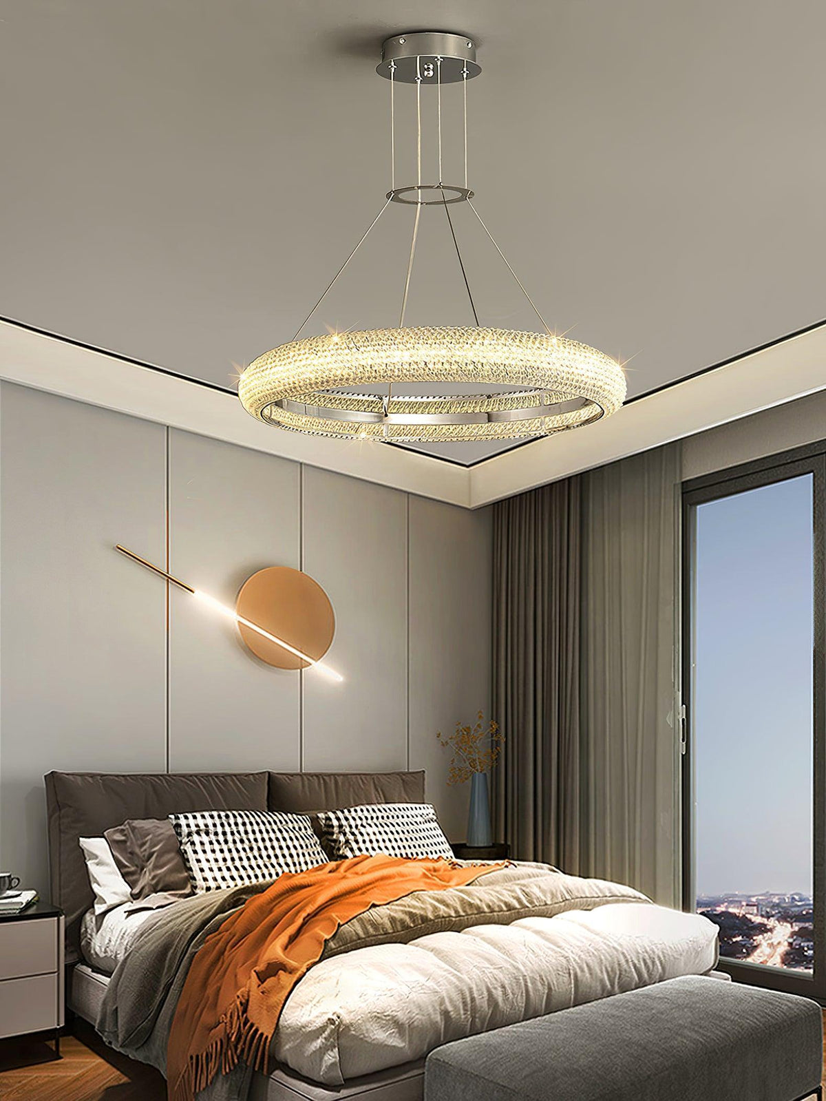 Vazorora Modern Minimalist Ring Crystal Chandelier