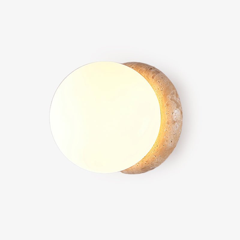 Taverelia Round-Plate Travertine Wall Light
