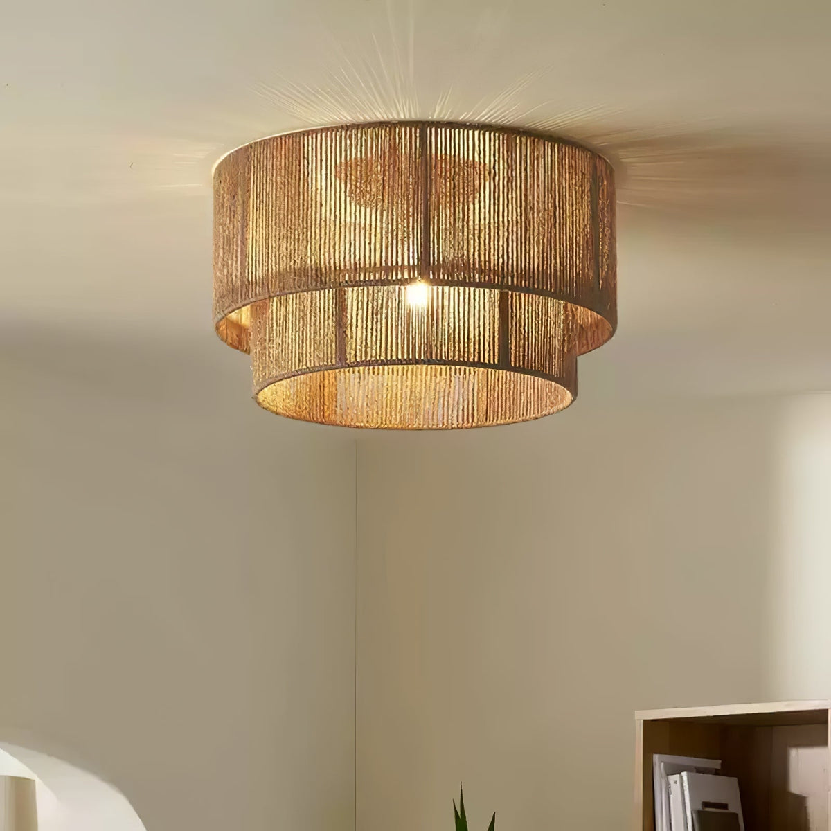 Cevynara Elegance Natural Woven Ceiling Lamp