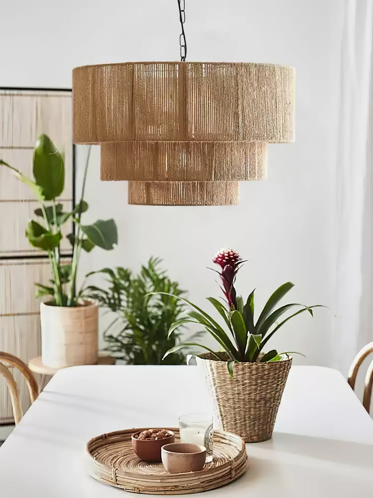 Cascade Rustic Jute Pendant Light