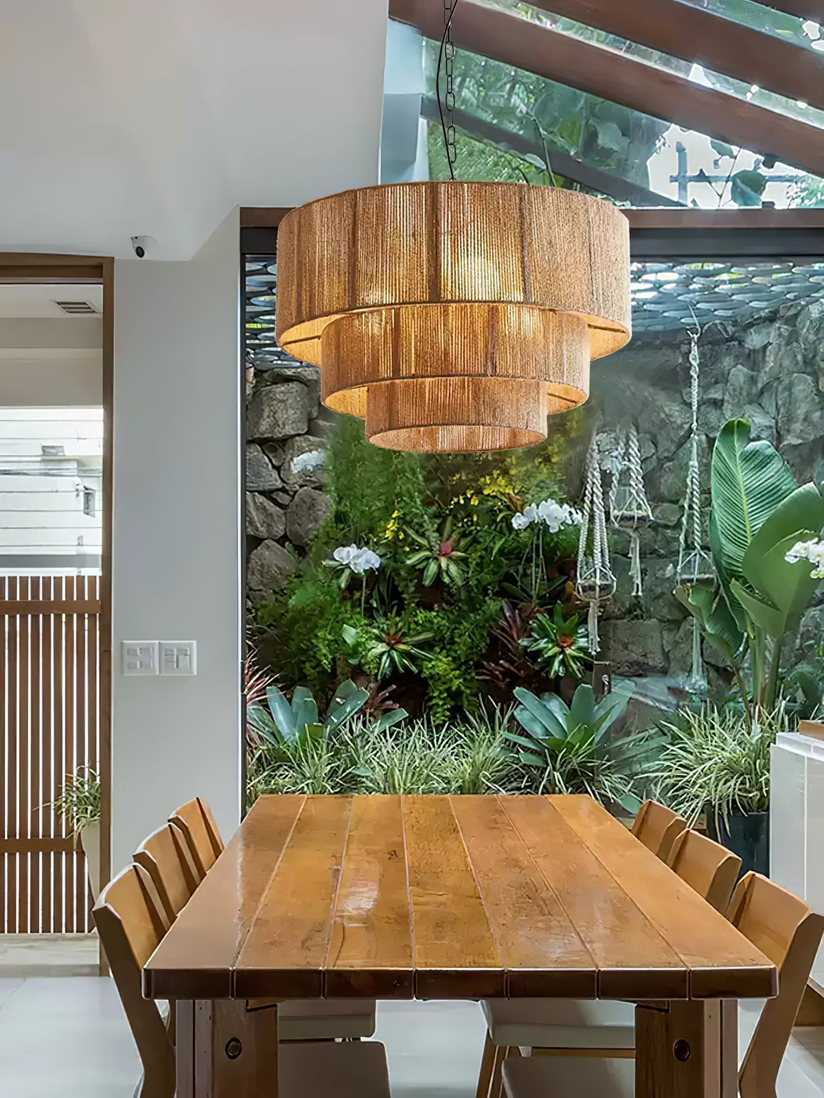 Cascade Rustic Jute Pendant Light