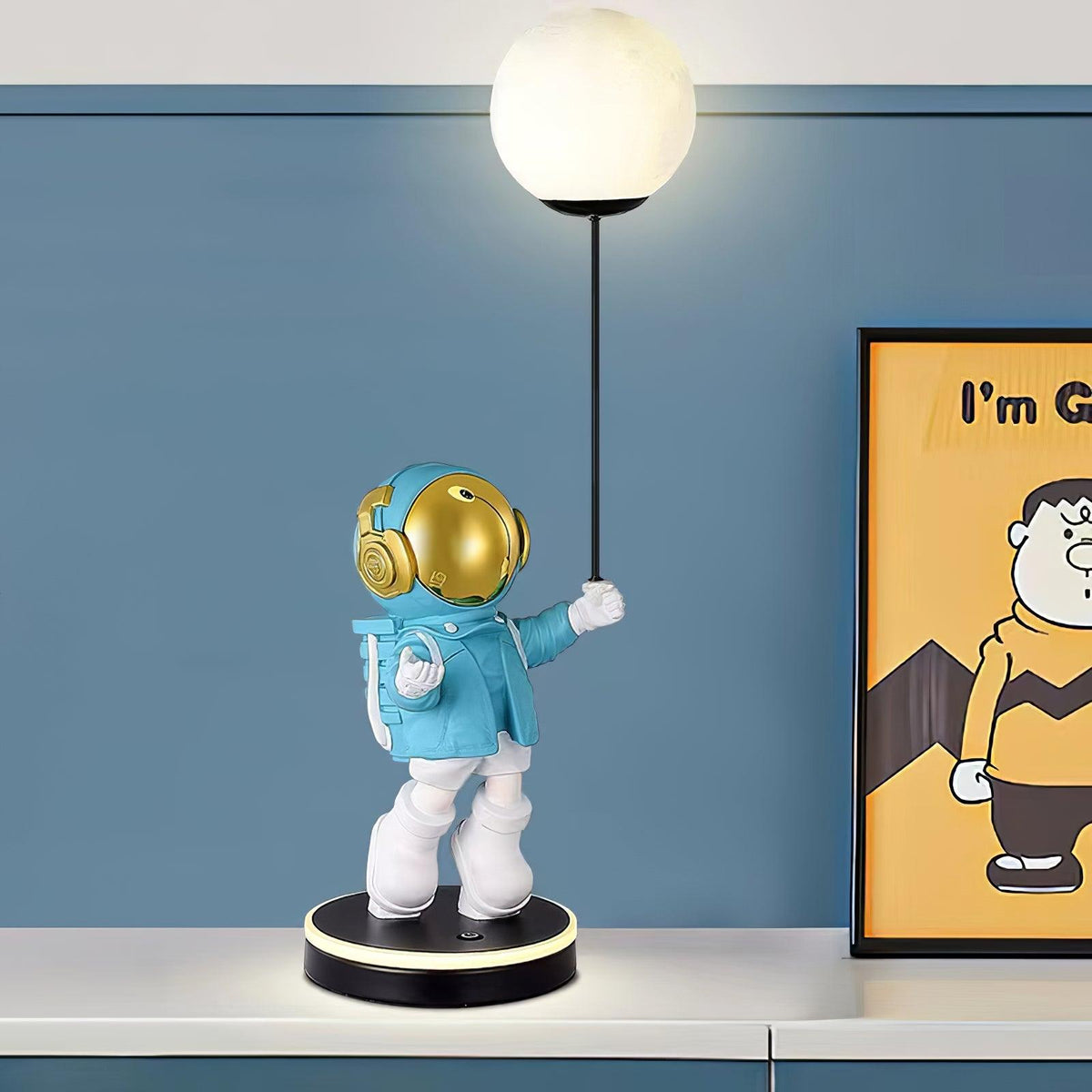 Stellar Astronaut and Planet Lamp