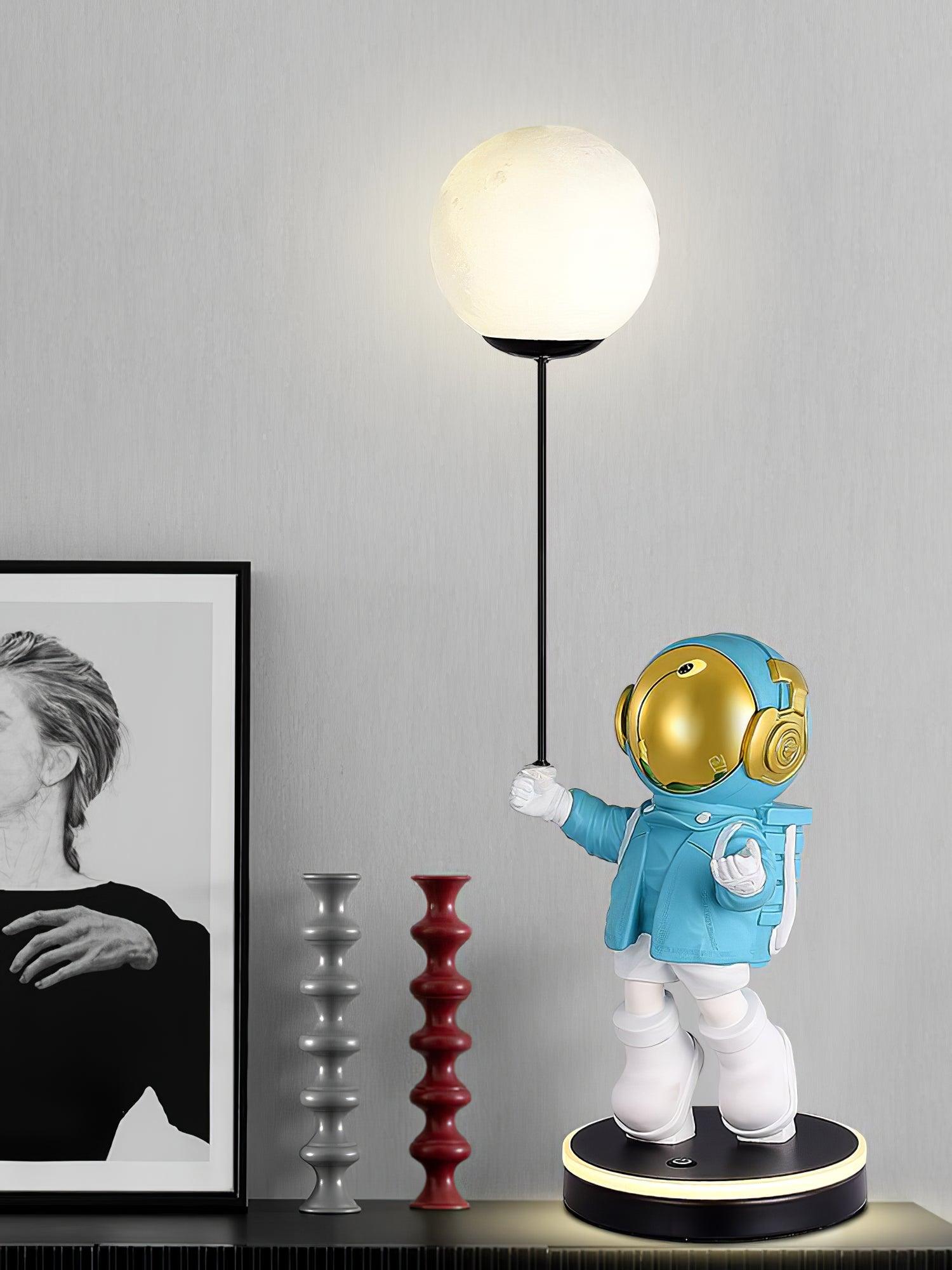 Stellar Astronaut and Planet Lamp