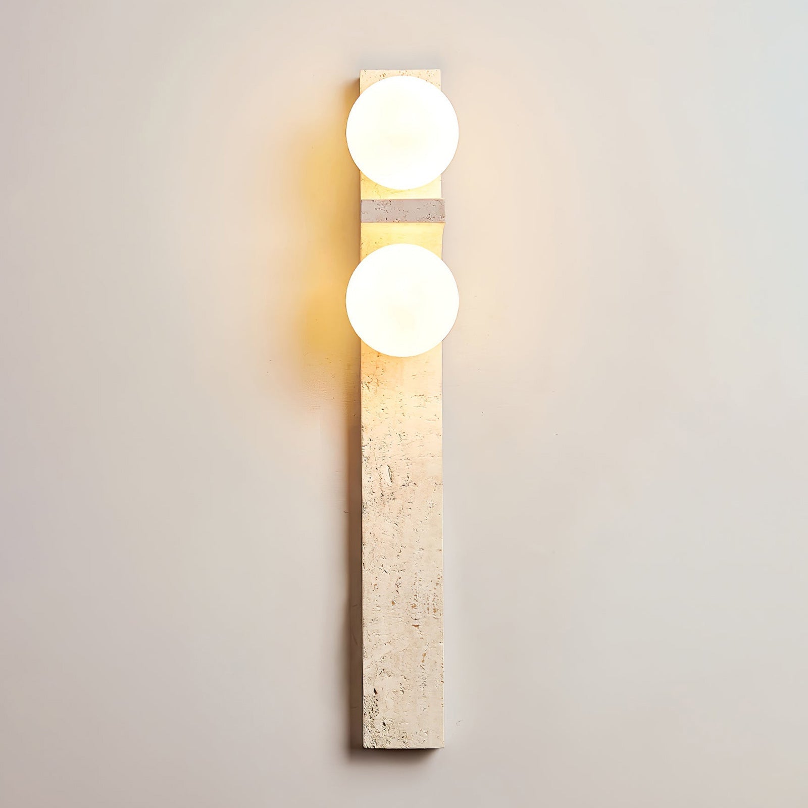 Eirikuvys Organic Modern Minimalist Travertine Wall Sconce - Neutral Decor