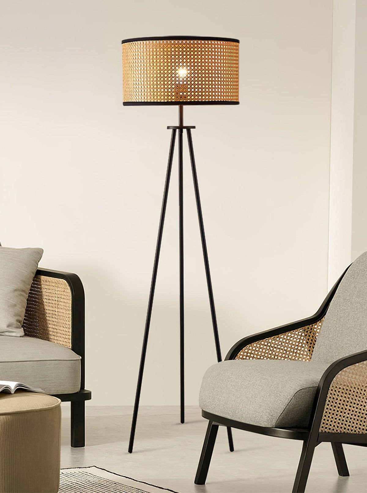 Trio Vintage Bamboo Floor Lamp