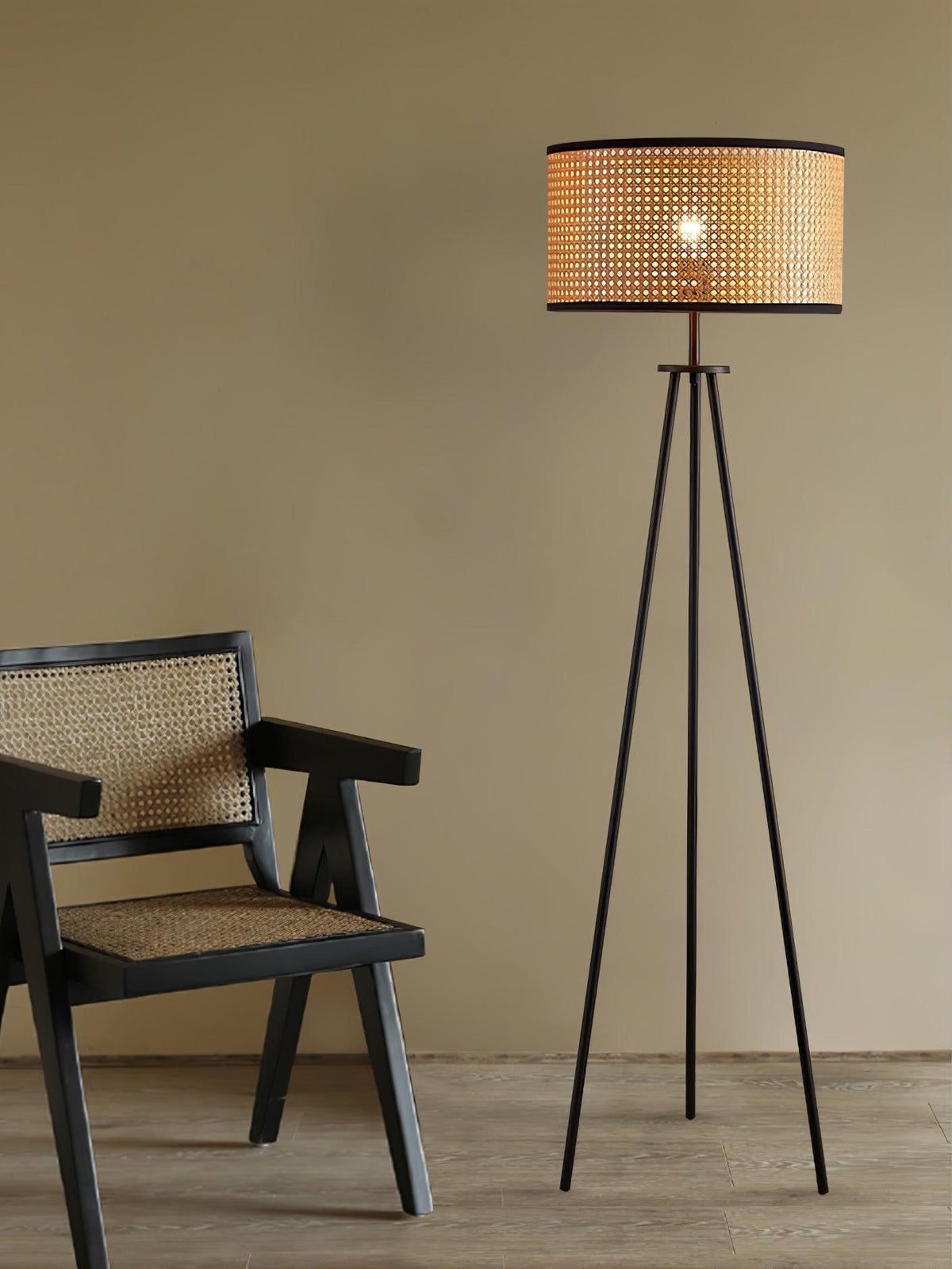 Trio Vintage Bamboo Floor Lamp