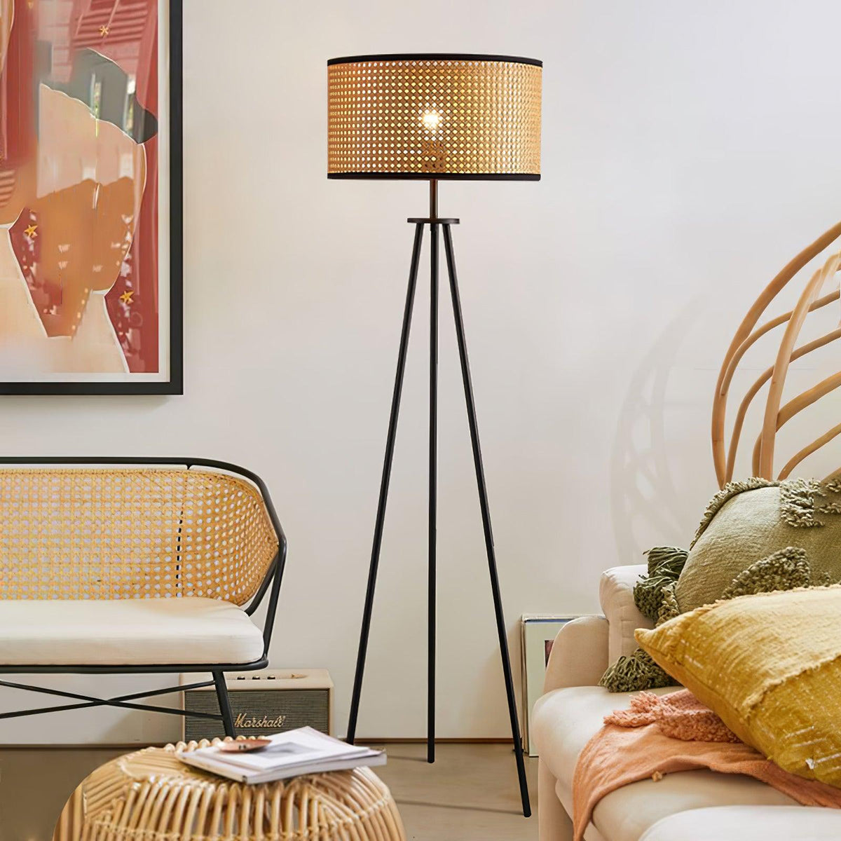 Trio Vintage Bamboo Floor Lamp