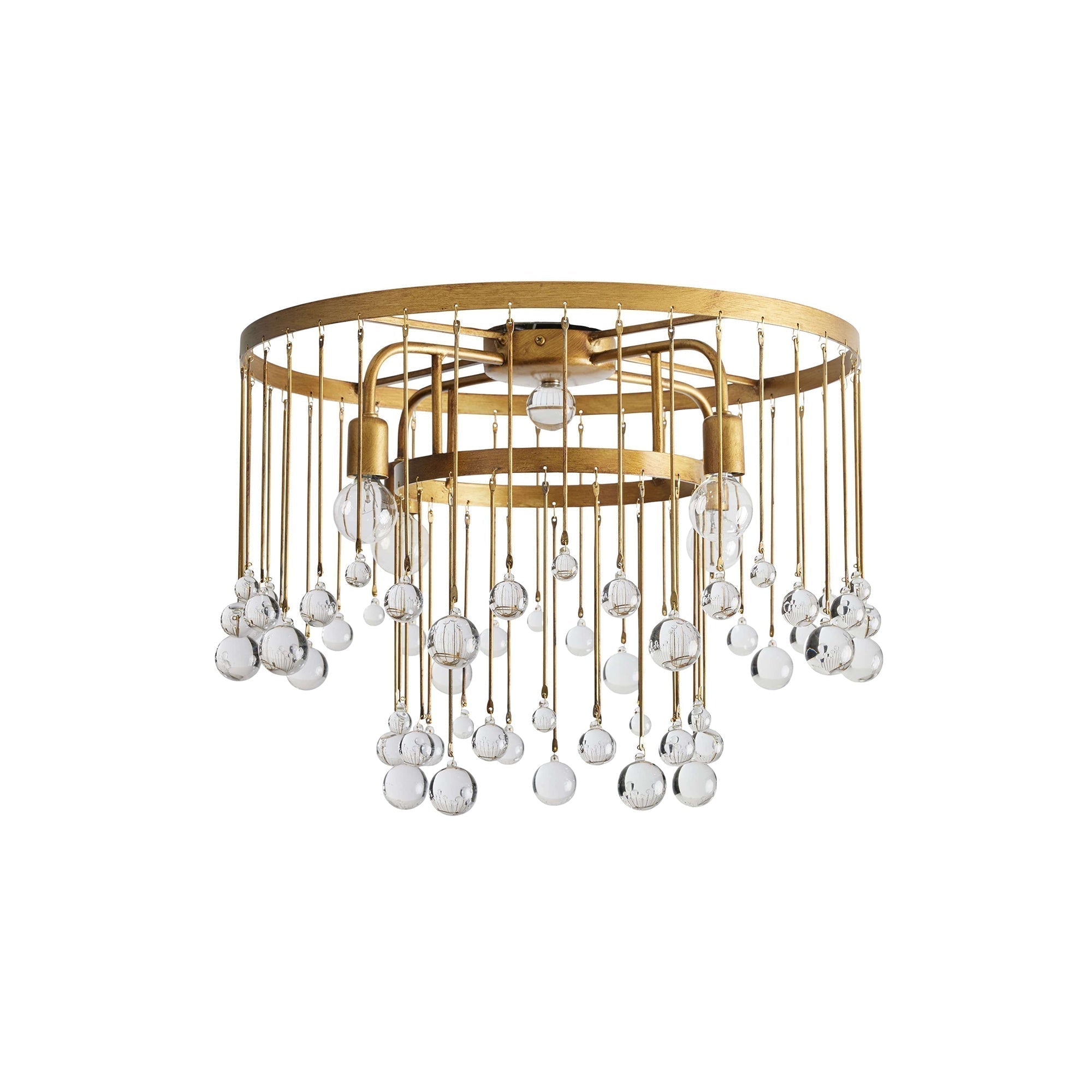Fljotuvyo Postmodern Luxury Brass Crystal Flush Mount Ceiling Lamp