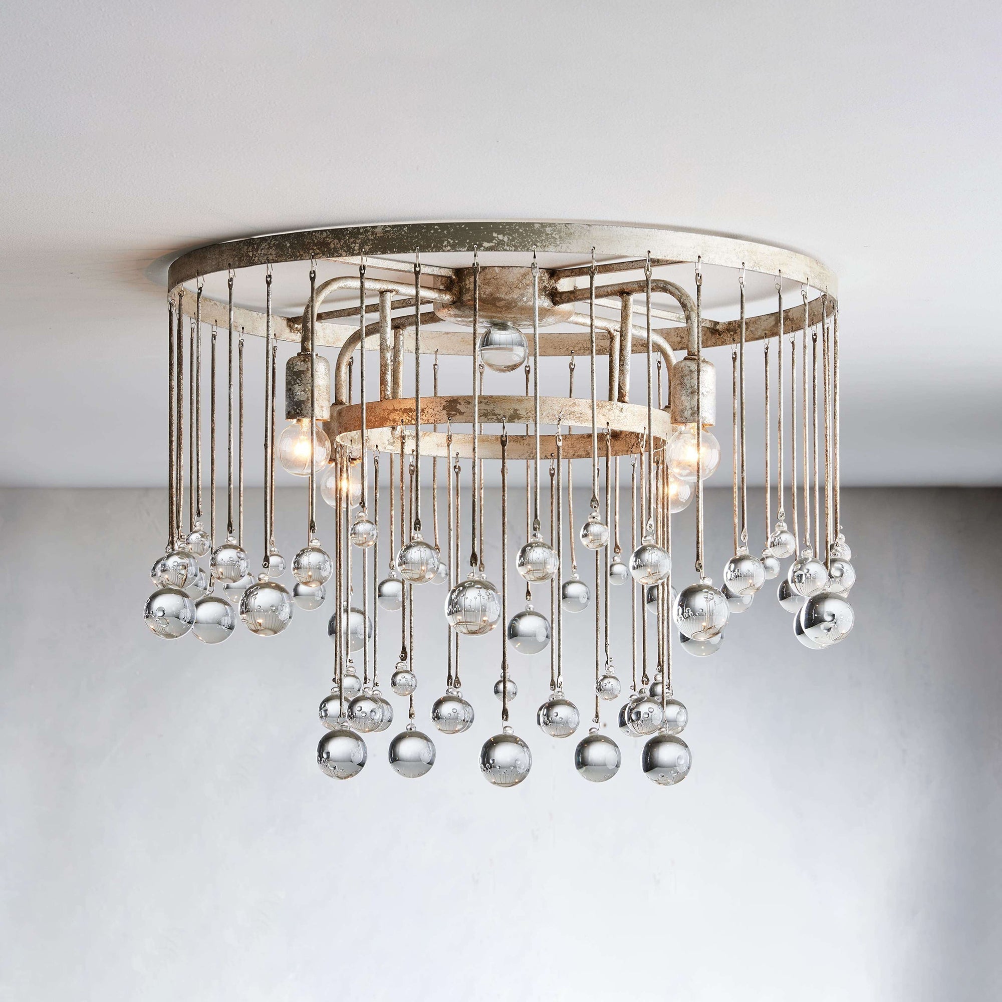 Fljotuvyo Postmodern Luxury Brass Crystal Flush Mount Ceiling Lamp