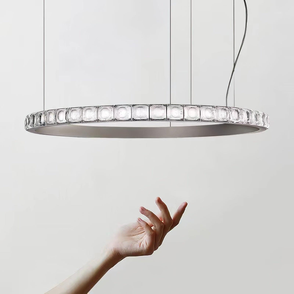 Avzorion Modern Minimalist Ring Glass Chandelier