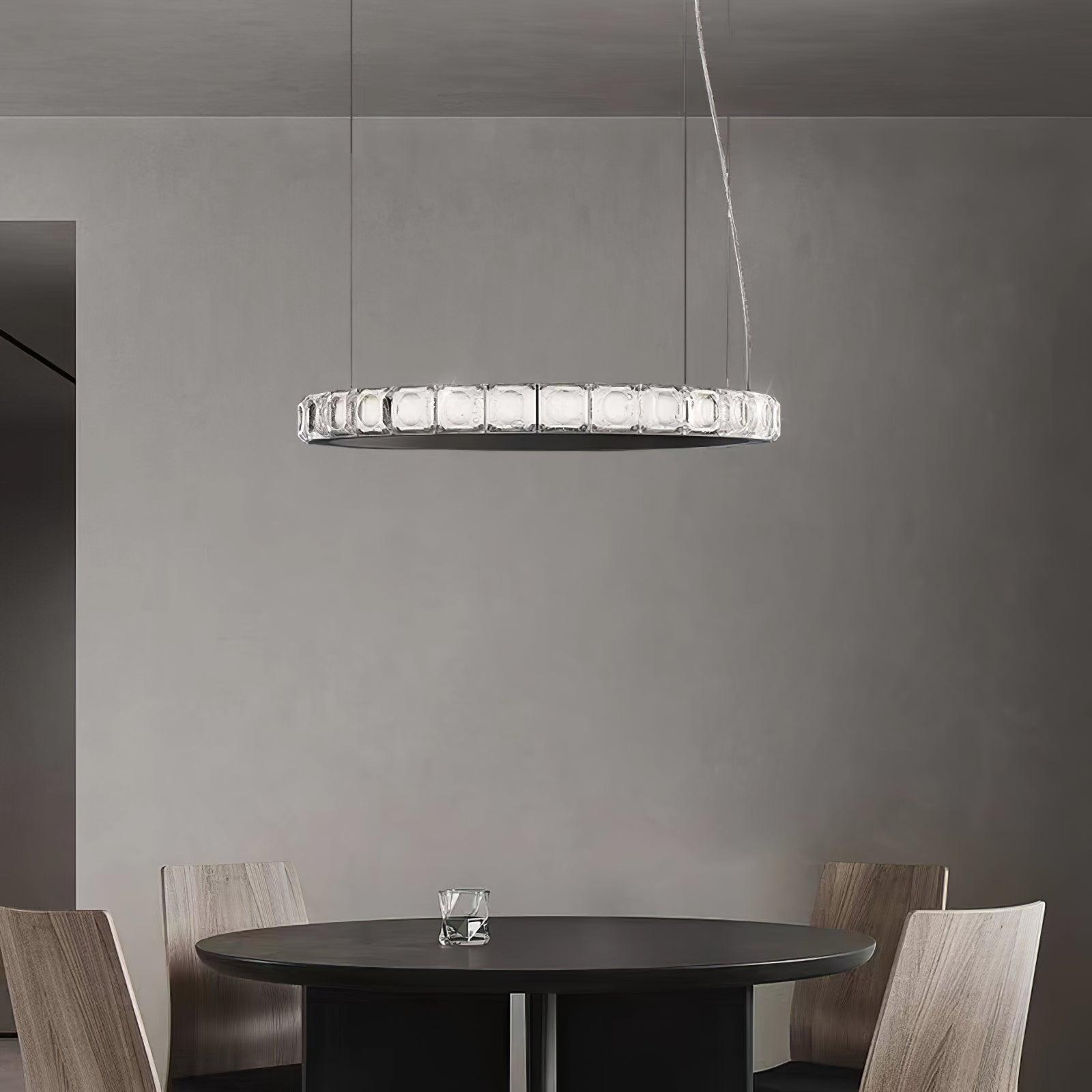 Avzorion Modern Minimalist Ring Glass Chandelier
