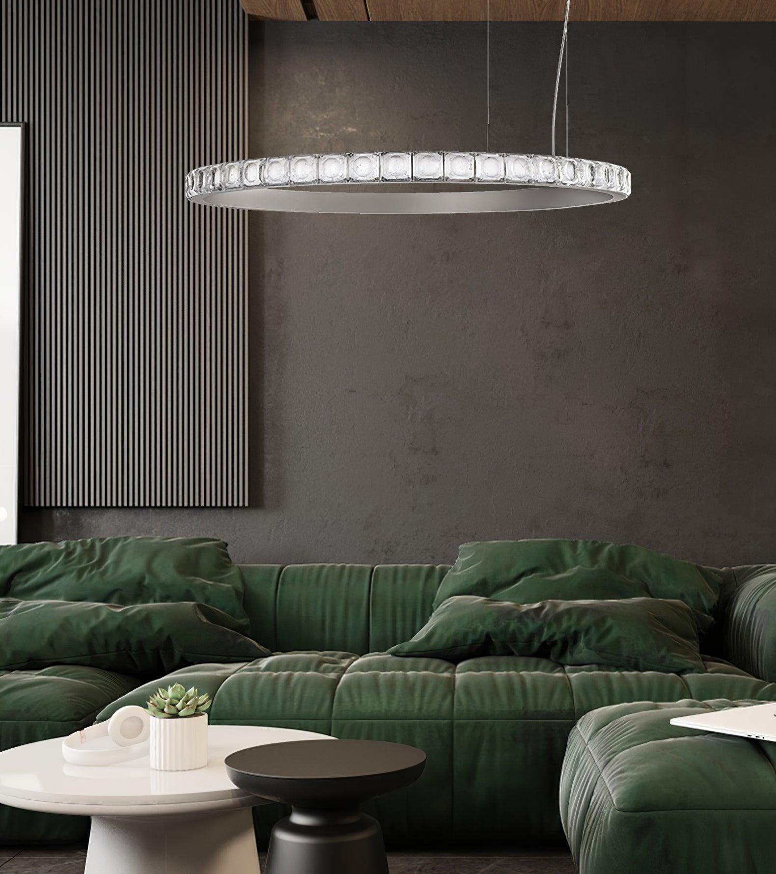 Avzorion Modern Minimalist Ring Glass Chandelier