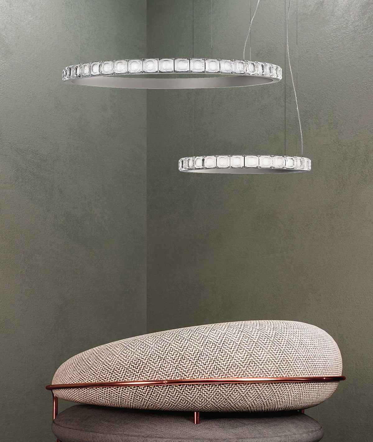 Avzorion Modern Minimalist Ring Glass Chandelier