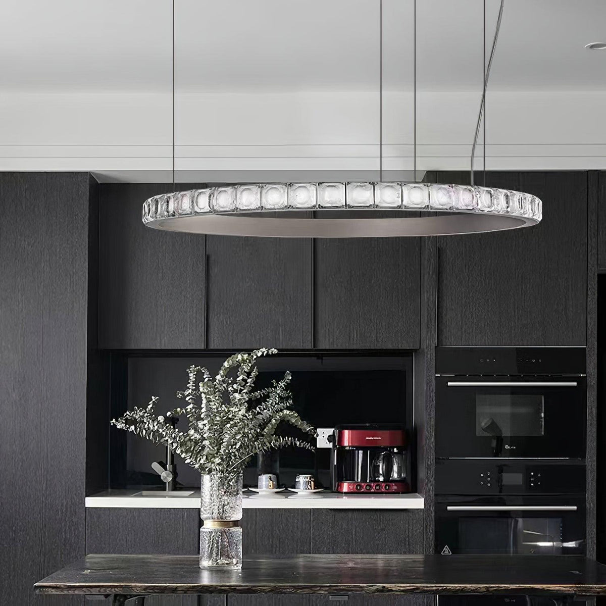 Avzorion Modern Minimalist Ring Glass Chandelier