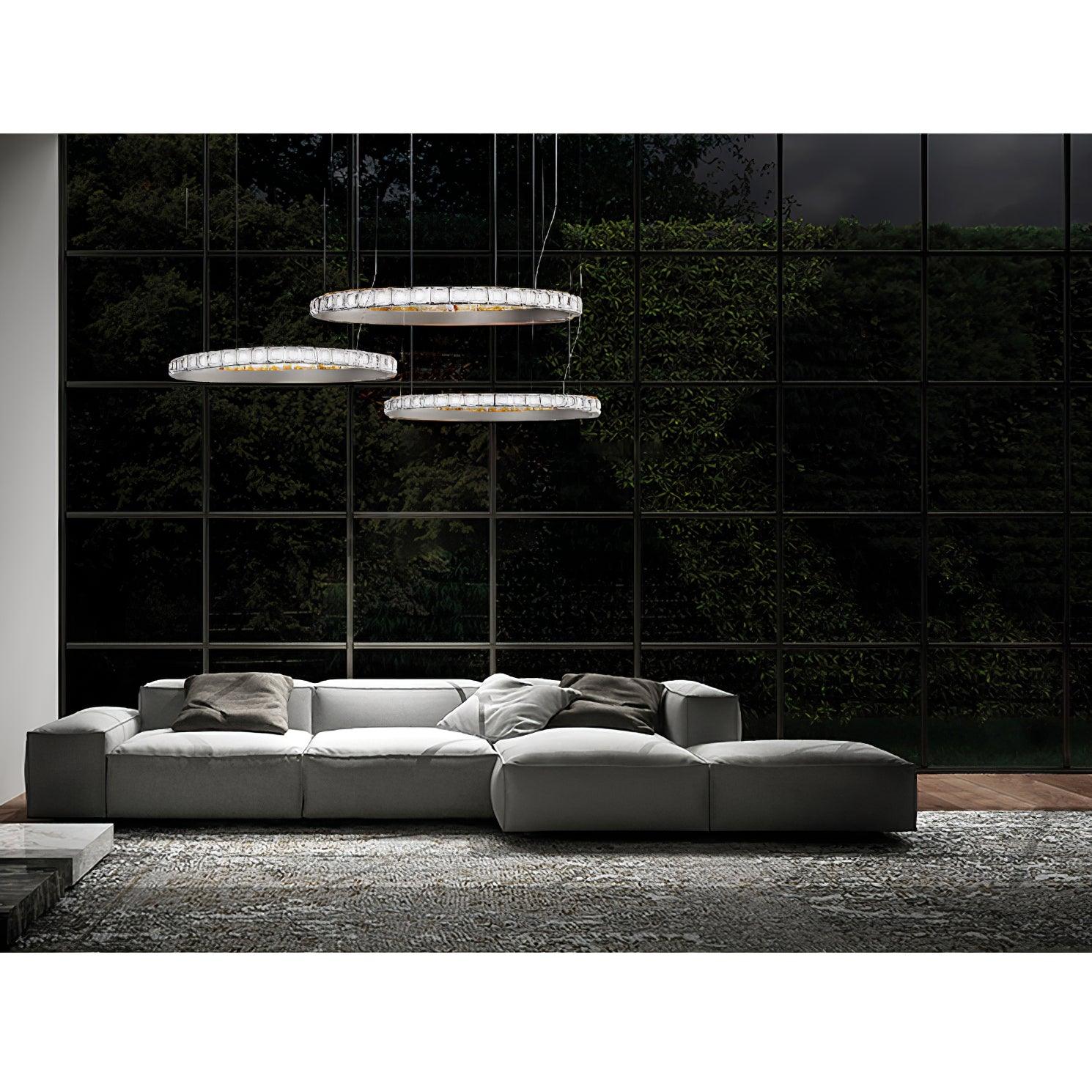 Avzorion Modern Minimalist Ring Glass Chandelier