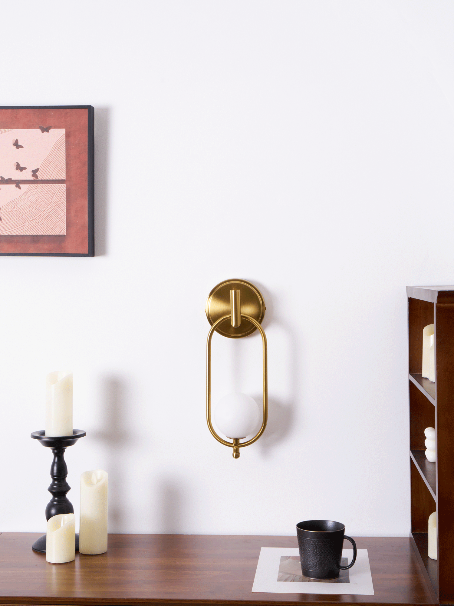 Cumirisra Modern Minimalist Brass Glass Wall Light