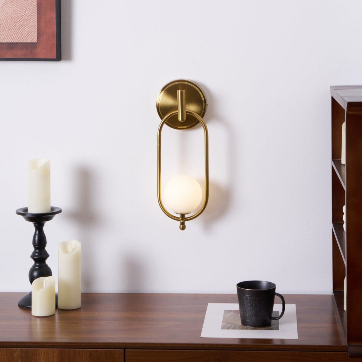 Cumirisra Modern Minimalist Brass Glass Wall Light