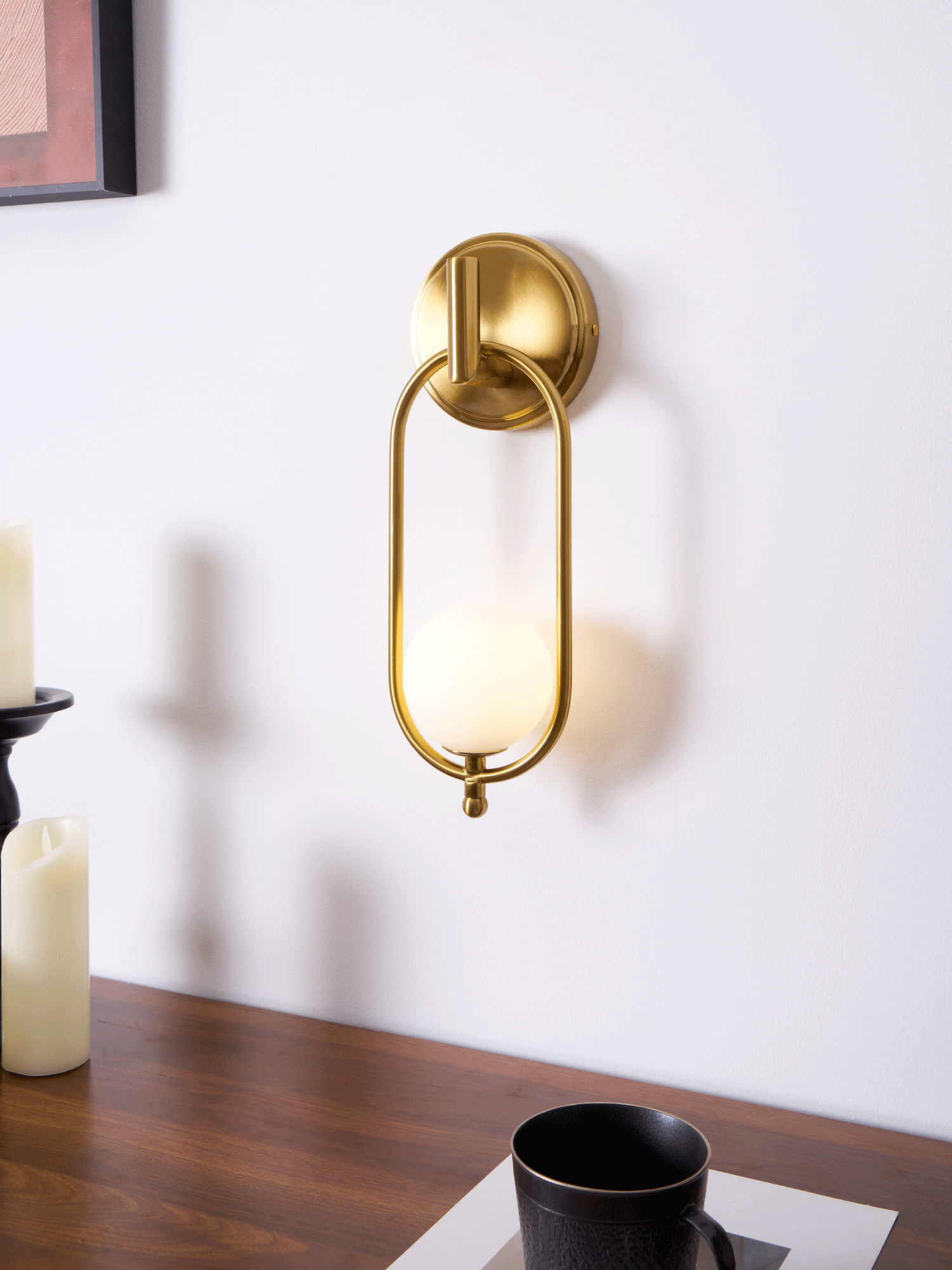 Cumirisra Modern Minimalist Brass Glass Wall Light