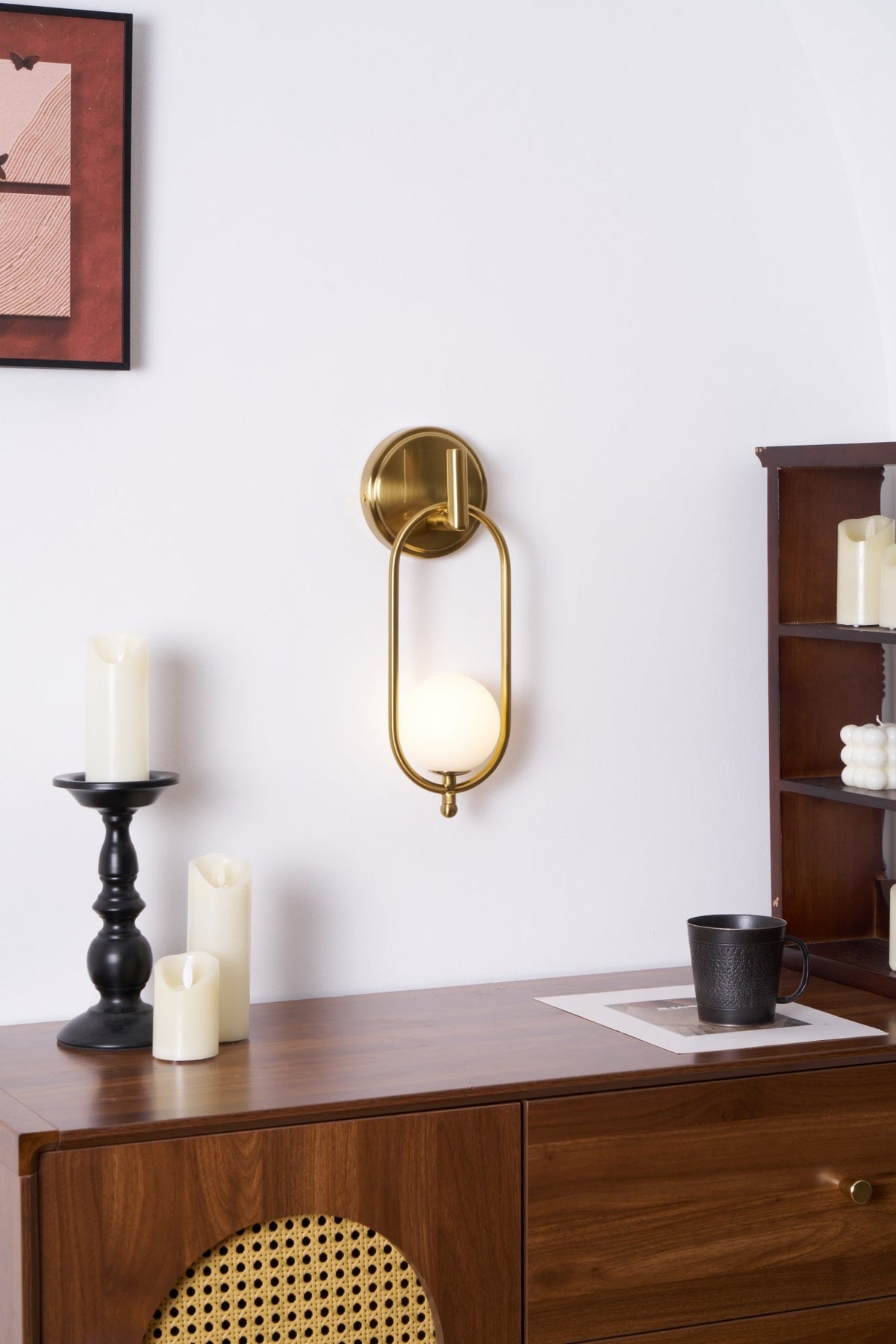 Cumirisra Modern Minimalist Brass Glass Wall Light