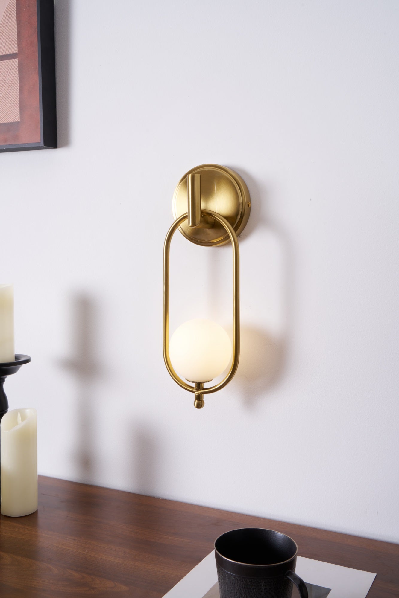 Cumirisra Modern Minimalist Brass Glass Wall Light