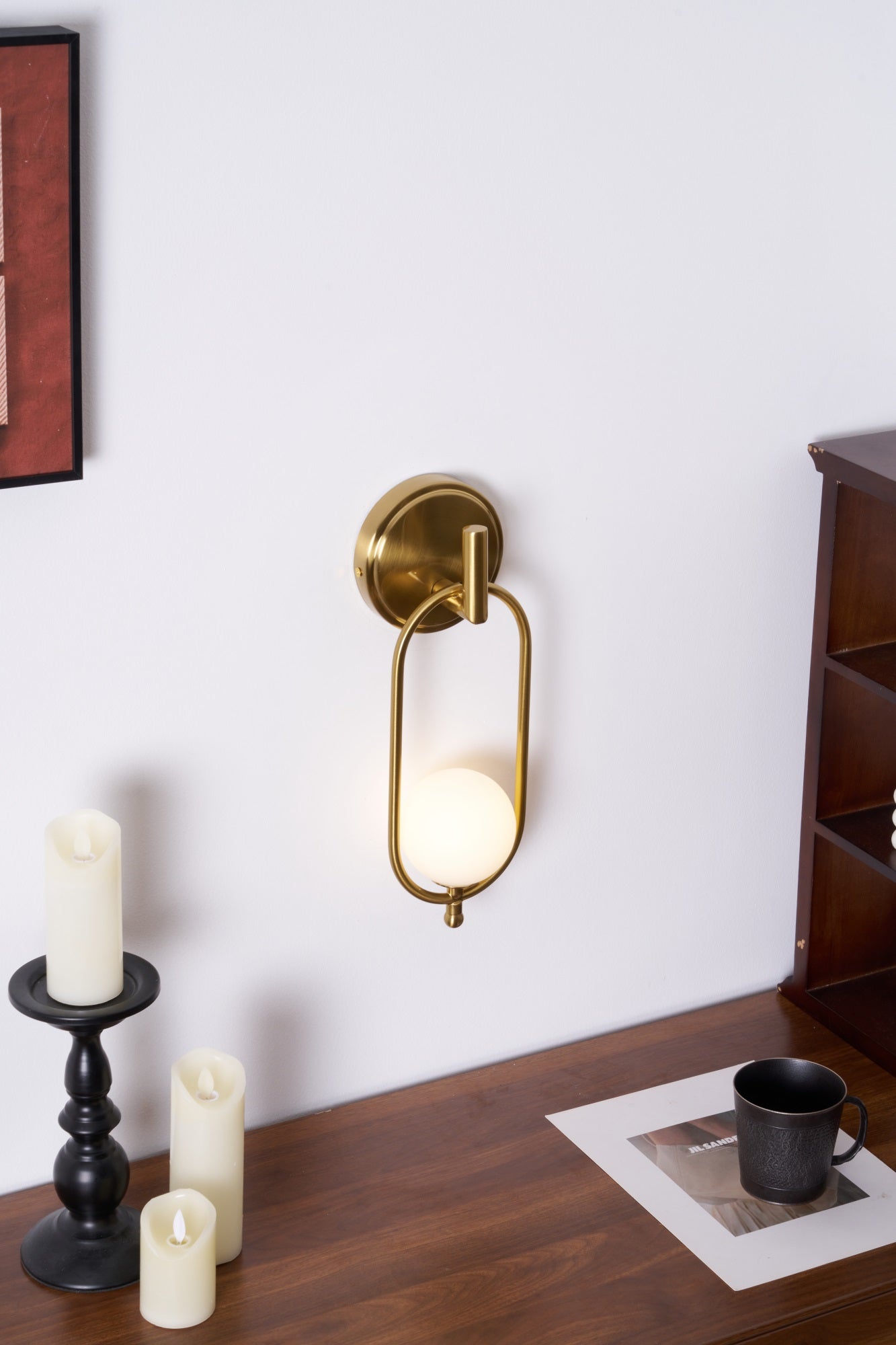 Cumirisra Modern Minimalist Brass Glass Wall Light