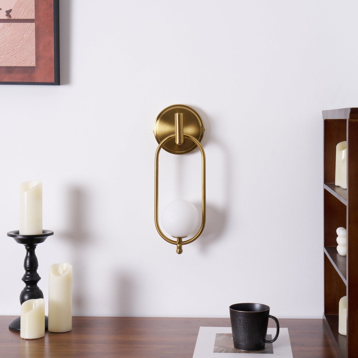 Cumirisra Modern Minimalist Brass Glass Wall Light