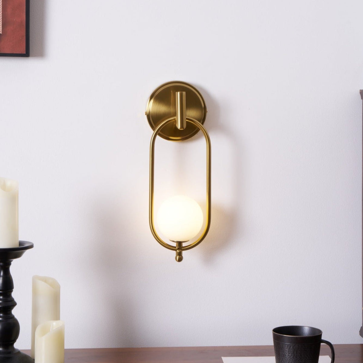 Cumirisra Modern Minimalist Brass Glass Wall Light