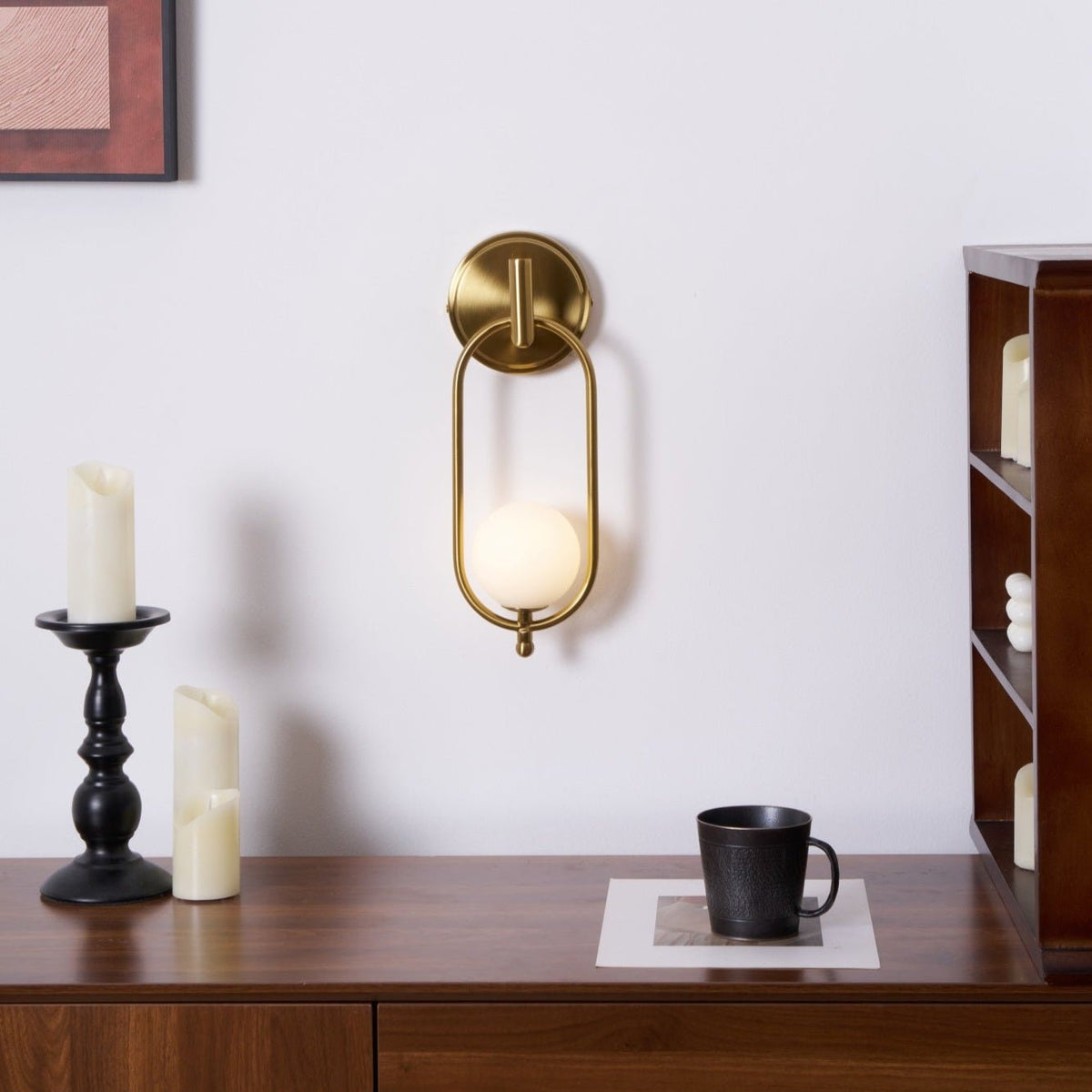 Cumirisra Modern Minimalist Brass Glass Wall Light