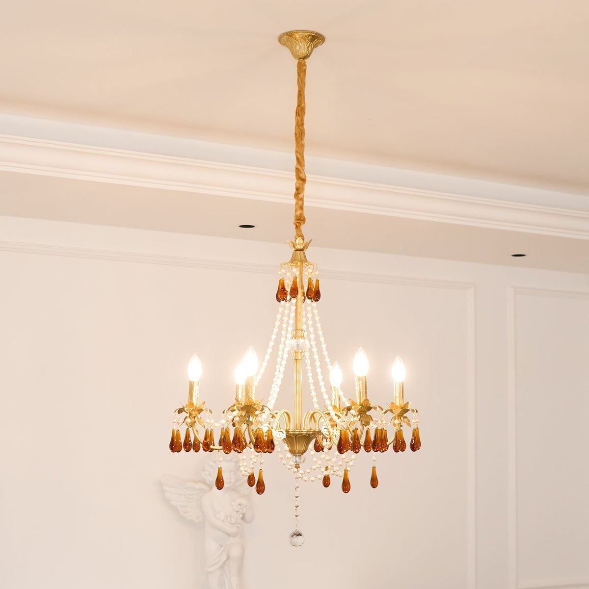 Ormirara Postmodern Luxury Amber Crystal Chandelier