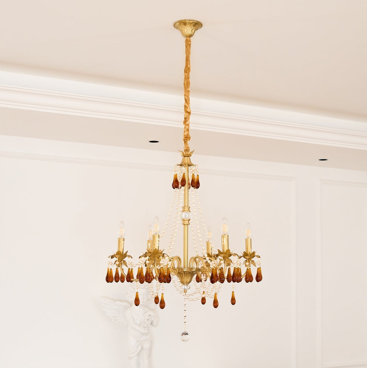 Ormirara Postmodern Luxury Amber Crystal Chandelier