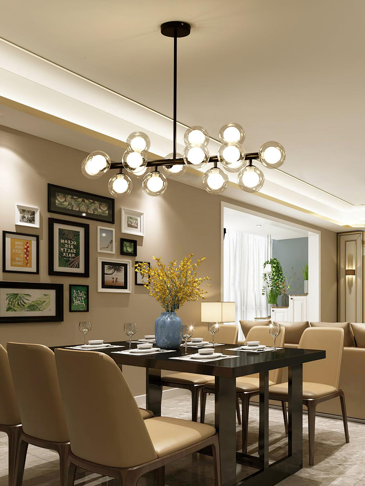 Eiranelle Chandelier Glass and Minimalist