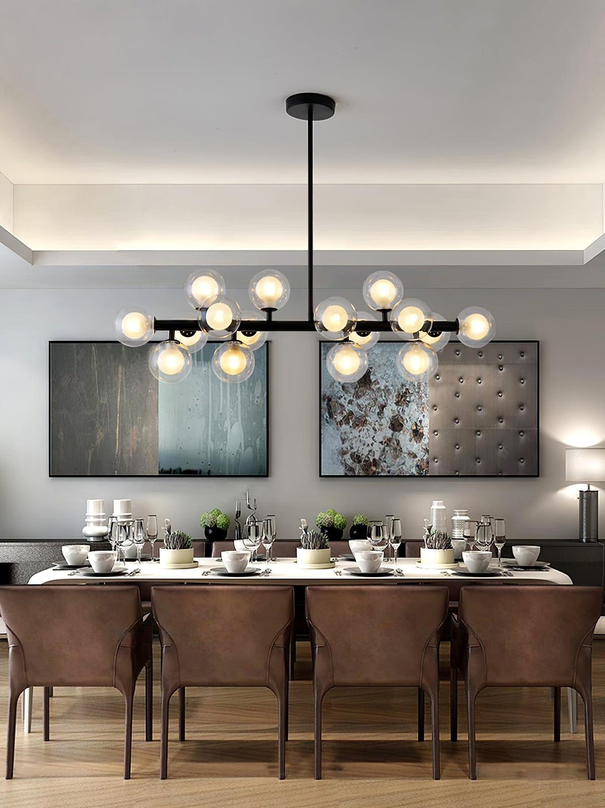 Eiranelle Chandelier Glass and Minimalist