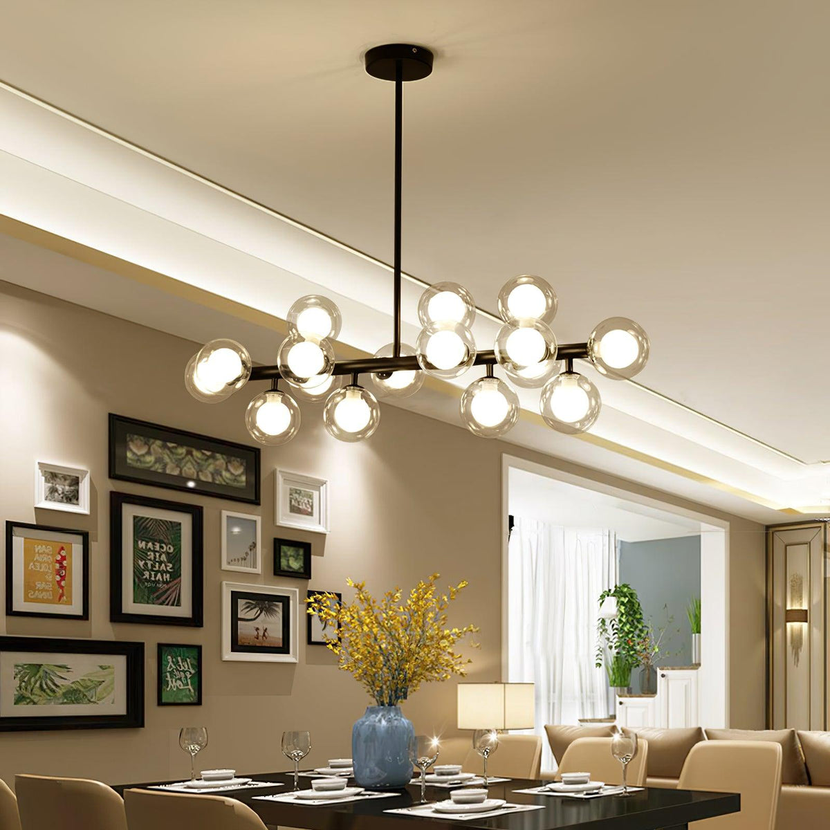 Eiranelle Chandelier Glass and Minimalist