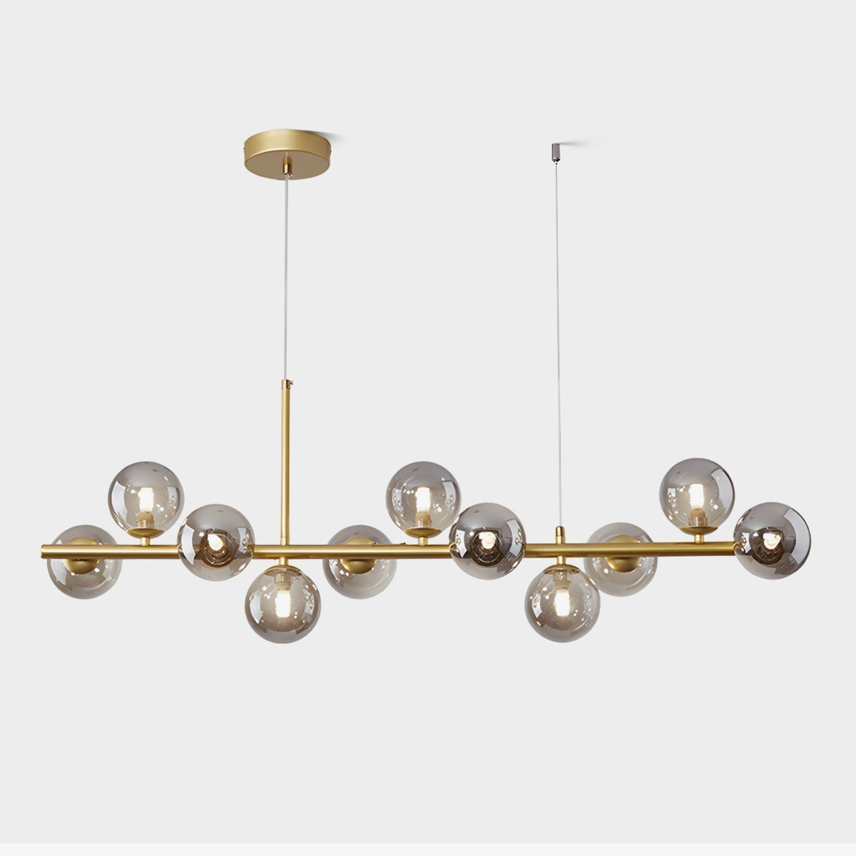 Lioroora Chandelier Glass Globe Gold 12-Light