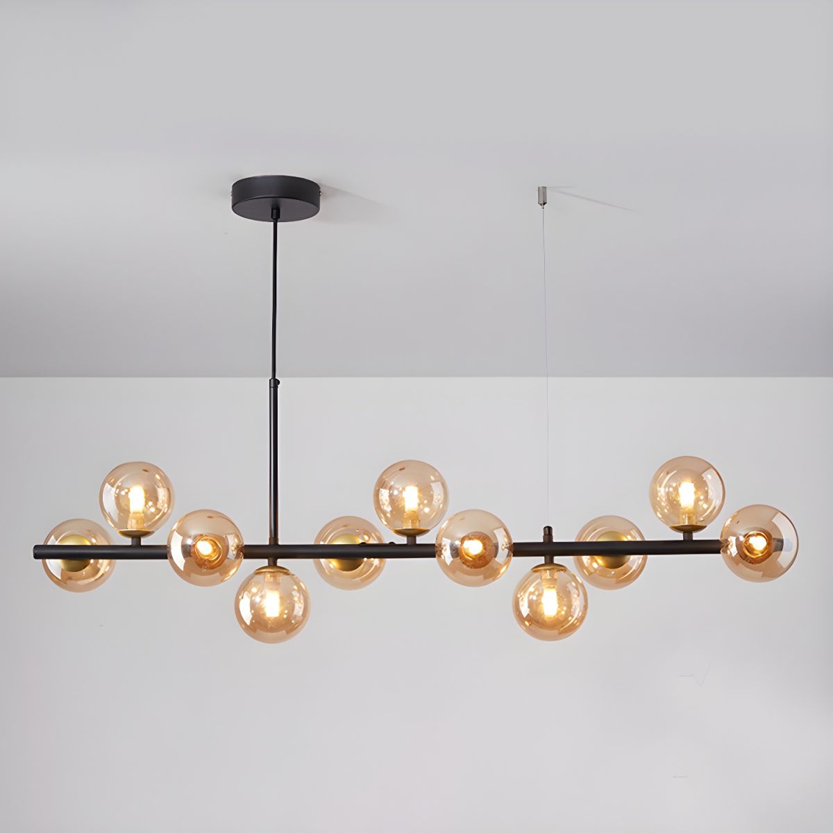 Lioroora Chandelier Glass Globe Gold 12-Light