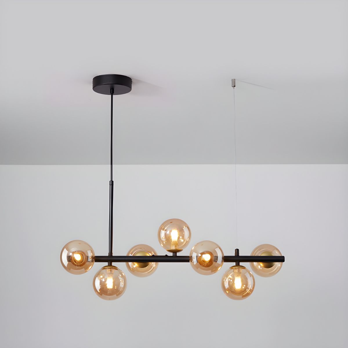 Lioroora Chandelier Glass Globe Gold 12-Light