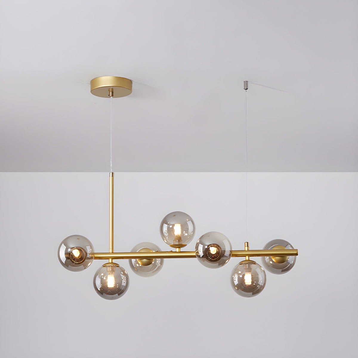 Lioroora Chandelier Glass Globe Gold 12-Light