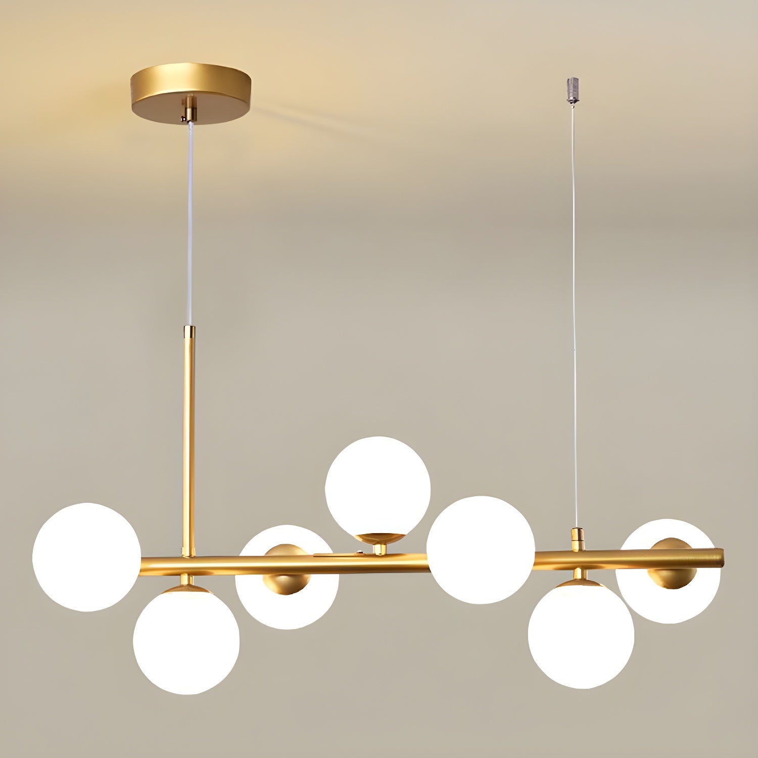 Lioroora Chandelier Glass Globe Gold 12-Light