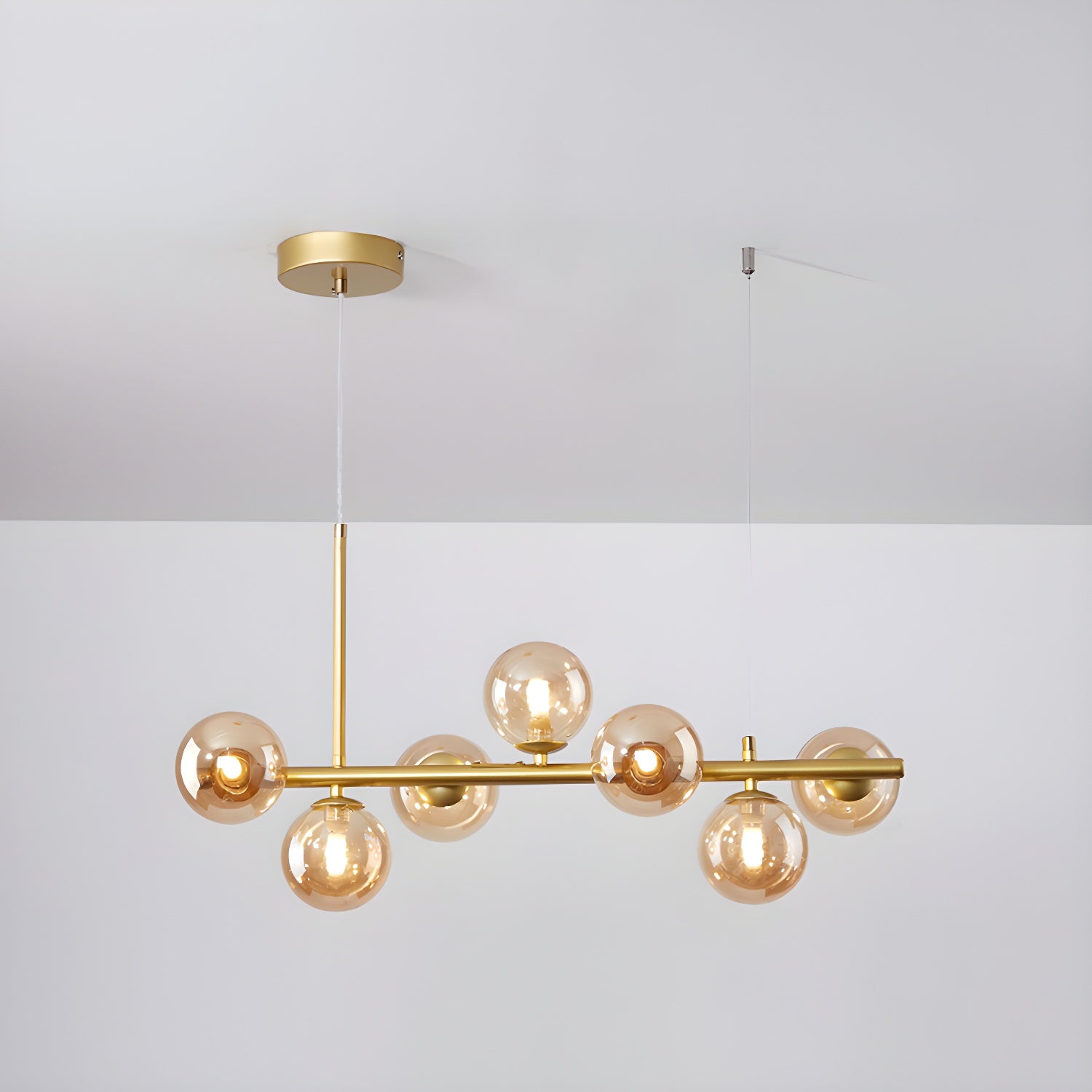 Lioroora Chandelier Glass Globe Gold 12-Light