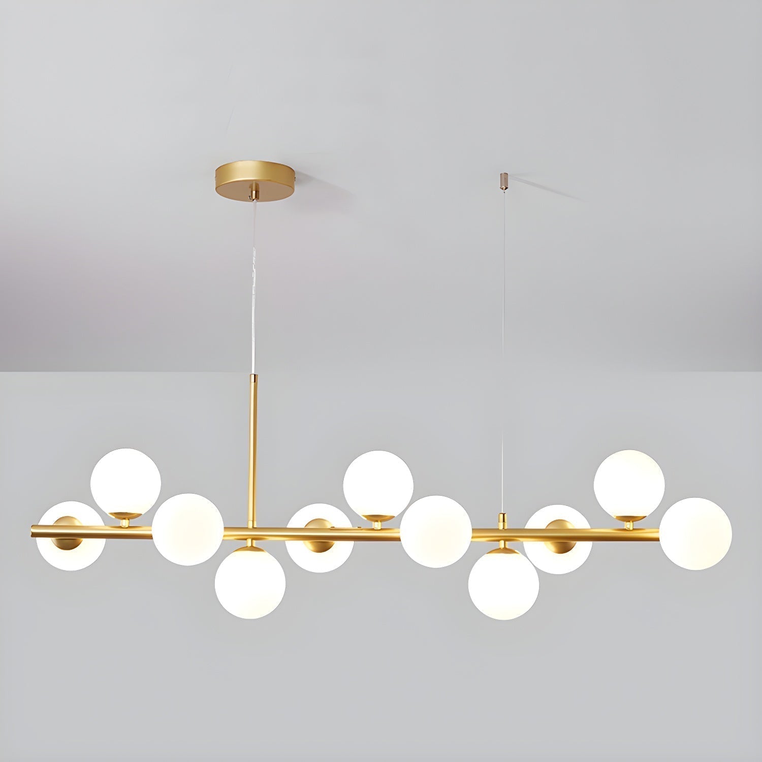 Lioroora Chandelier Glass Globe Gold 12-Light