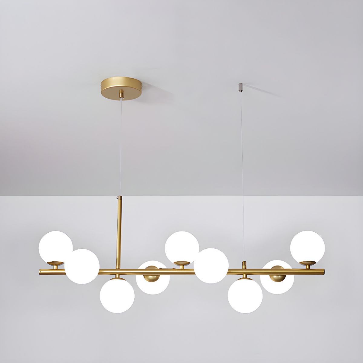 Lioroora Chandelier Glass Globe Gold 12-Light