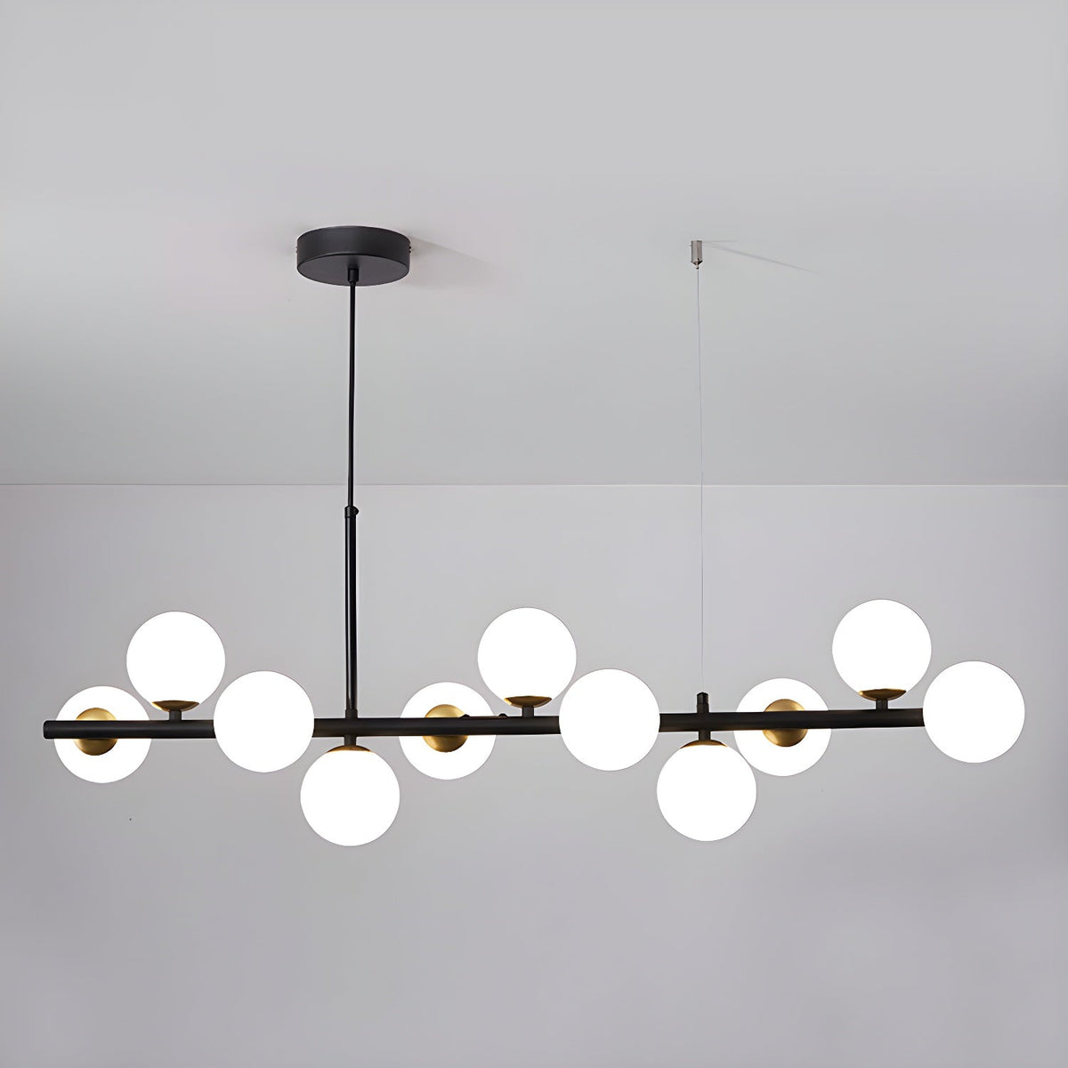 Lioroora Chandelier Glass Globe Gold 12-Light