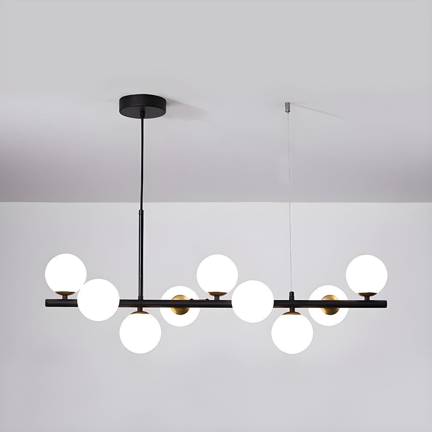 Lioroora Chandelier Glass Globe Gold 12-Light