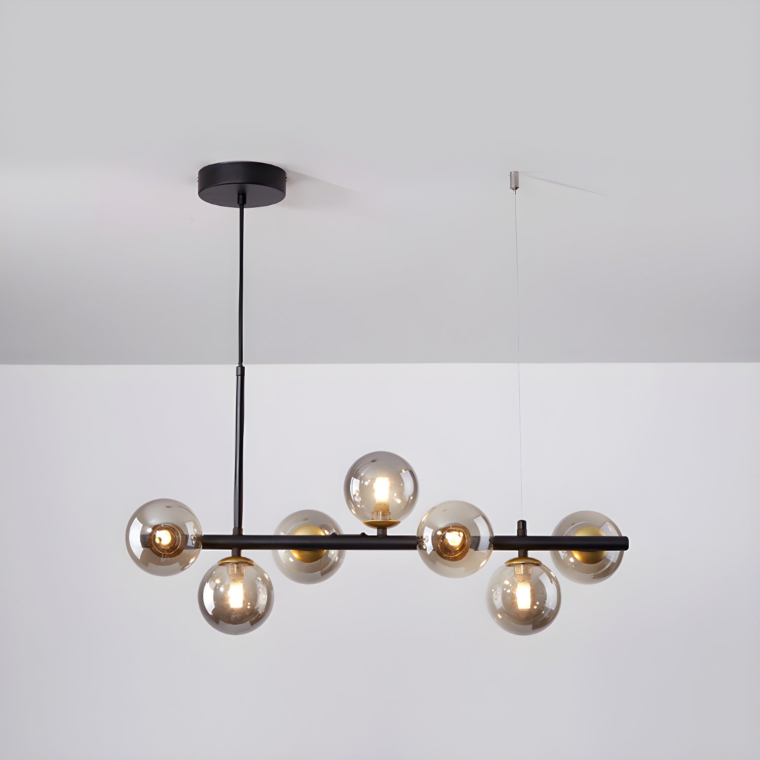 Lioroora Chandelier Glass Globe Gold 12-Light